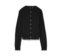 VERO MODA Vmsaba Plain Ls O-Neck Cardigan Noos uni à col Rond, Noir, XS Femme