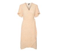 VERO MODA Vmsaki SS Calf Wrap Dress GA Noos Robe, Mock Orange/AOP : Mini Henna Vic, M Femme