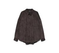 VERO MODA Vmsanne Courderoy Ls T-Shirt WVN GA Noos, Gâteau au Chocolat, S