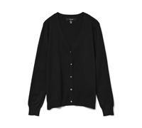 VERO MODA VMSILJE LS Cardigan à col en V GA Noos, Noir, M