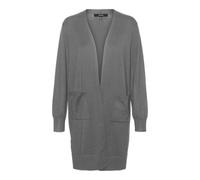 VERO MODA Vmsilje Ls Open Cardigan GA Noos, Mélange de Gris Moyen, XL Femme