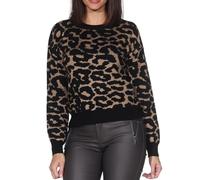 VERO MODA Vmsiljeanimal Ls O-NCK Pull GA Noos, Œil de Tigre., M