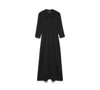 Vero Moda Vmsilla 3/4 Poloneck 7/8 Dress LCS Robe col Polo, Noir, XL Femmes