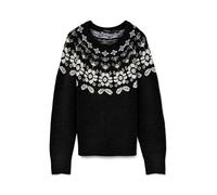 VERO MODA Vmsimone Ls Nordic Pullover GA Rep Boo Pull, Noir, XS Femme
