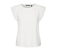 Vero Moda Vmtassa Sl Frill Top Noos T-shirt Femme, Blanche-neige, S
