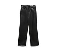 VERO MODA VMTESSA Pantalon pour Femme, Aspect Cuir, Taille Haute, Noir, 26W / 30L