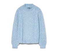 VERO MODA Vmuniverse Ls GA BF Pull à col Haut Tricot, Allure/détail : W. Melange, S Femme