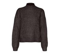 Vero Moda VMUNIVERSE LS Pull à col Haut GA BF, Gâteau Chocolat/détail : W. Melange, S