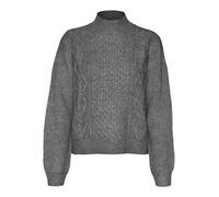 Vero Moda VMUNIVERSE LS Pull à col Haut GA BF, Mélange de Gris Moyen., XS