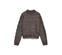 VERO MODA Vmvirgo Ls Highneck Pullover BF Pull à col Haut, Gâteau au Chocolat, XL Femme