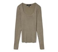 VERO MODA Vmwillow Pointelle Ls U-NCK Pullover Boo Pull, Bleu Sarcelle, M Femme