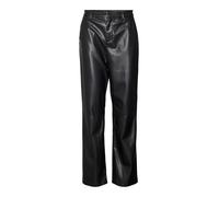Pantalon en simili-cuir Slim Straight Fit Taille moyenne Pleine longueur noir Ruby Noir Taille : M / Longueur : 34