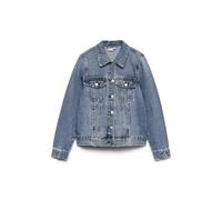 VERO MODA Vmzorica Ls Jacket Mix Noos Veste, Denim Bleu médium, S Femme