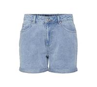 VERO MODA VMZURI HR Loose Shorts Mix Noos, Bleu Jeans Clair, S Femme