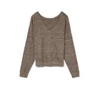 VERO MODA Way V-Neck Pullover Vmmarina Ls Noos Pull à col en V 2 Voies, fossile, M Femme