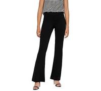 VERO MODA Women Flared Leggings Bootcut Fabric Pants Normal Waist Wide Leg Trousers VMKAMMA, Couleurs:Noir-2, Taille:XXS / 32L, Z - Länge L30/32/34/36/38:L32
