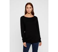Vero Moda Women's Boat Fine Knitted Crew Neck Jumper Noir 10 (S) Female