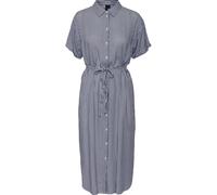 Vero Moda Femme Robe Vmbumpy Ss Calf Shirt Dress Noos, Blanc Neige / Rayures : Encre Indienne, S