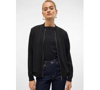 VERO MODA Veste de Tailleur pour Femme Fly Away Col Fermeture éclair Veste légère Polyvalente, Couleurs:Noir, Taille:L