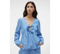 Vero Moda Women's Gili Tie Short-Sleeve Blouse Provence 12 (M) Female