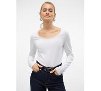 Vero Moda Femme Vmmaxi My Soft Short U-neck Ga T Shirt Manches Longues, Blanc (Bright White Bright White), L EU
