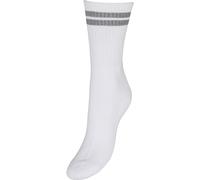 Vero Moda Women's Striped Crew Socks Blanc/Gris Taille unique Female