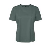 Vero Mode Top T-Shirt Femme Col Rond Manches Courtes Coupe Normale, Couleurs:Vert, Taille:L