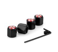 4 Pièces Bouchon Valve Pneu Voiture,Résistant Corrosion Métal Bouchons Valve Voiture avec Logo,pour Umbrella Alto Across Lgnis Solio Grand,Anti PoussièRe Antivol,A