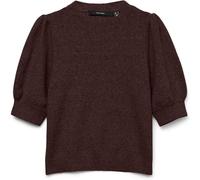 veromoda Pull Vero Moda en maille à col rond et manches bouffantes Brun FR 36 (EU 34)