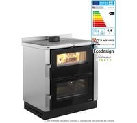Nordica VERONA XXL - INOX 7016240 Poêle à bois 7,00 kw - 200 m³ chauffé - acier inoxydable - revêtement en acier inoxydable ou émaillé