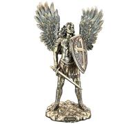 Veronese 708-7273 Erzengel Michael in Rüstung mit Schwert und Schild 36 cm bronziert Figur Skulptur