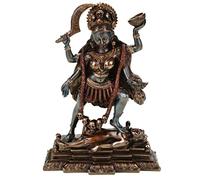 Veronese 708-7535 Figurine Kali Déesse indienne de la mort Shiva Bronze 20 cm