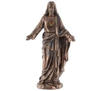 Veronese 708-78281 Figurine de Jésus en forme de cœur en pierre artificielle, bronzée et colorée à la main