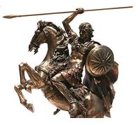 Veronese Alexandre le Grand sur Cheval Statue du Roi Grec Guerrier Sculpture Figurine Finition Bronze 31,5 cm