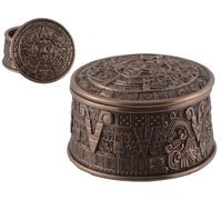 Veronese Boîte calendrier solaire aztèque avec couvercle Bronze