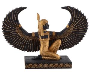 Veronese by Joh. Vogler GmbH Statue de déesse égyptienne Isis Mère et Déesse de la Mort en pierre artificielle peinte à la main Noir/doré 708-1562