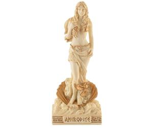 Véronese Collection 708-77440 - Déesse grecque Aphrodite - Miniature en pierre artificielle peinte à la couleur dorée