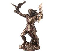 Veronese Design 4 3/8 Zeus Sculpture en résine peinte à la main Dieu grec du ciel tenant Thunderbolt