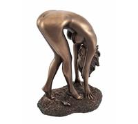 Veronese Design 6.5 inch Nude Woman Bent Over Pose Cold Cast Resin Bronze Finish Artistic Body Sculpture
