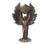 Veronese Design Archangel Metatron Holding Up Sacred Geometry Cube Statue