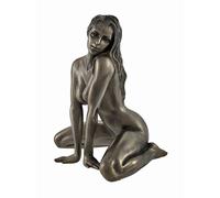 Veronese Design Bronzed Nude Female Statue Sultry Seated Pose