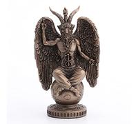 Veronese Design Figurine Baphomet assis sur le globe en résine peinte à la main Finition bronze 11,4 cm