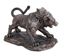 Veronese Design Figurine Cerberus le chien à trois têtes de Hadès en résine coulée à froid Finition bronze 14 cm