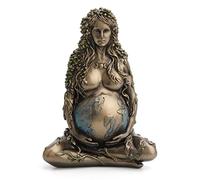 Veronese Design Figurine en résine Peinte à la Main en Bronze Gaia Enceinte de 10,4 cm de Haut