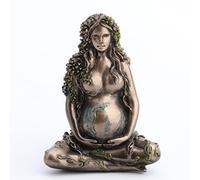 Veronese Design Figurine en résine Peinte Finition Bronze Gaia Assis Lotucs Assis