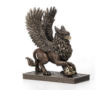 Veronese Design Figurine Griffin Celtique sur Une sphère en résine Peinte à la Main en Bronze de 19,5 cm de Haut