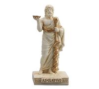Veronese Design Figurine miniature en résine Asclépios de 3 5/8 pouces, le dieu grec de la médecine, peinte à la main, finition or blanc