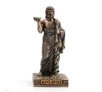 Veronese Design Figurine Miniature en résine Peinte à la Main en Bronze Asclépius 9,9 cm