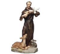 Veronese Design Figurine religieuse de collection peinte à la main Saint François d'Assise 16,5 cm