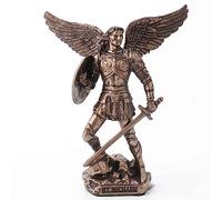 Veronese Design Figurine Religieuse de l'archange Saint Michel Peinte en Bronze de 10,6 cm